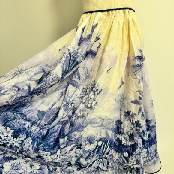 Zimmermann Wylie shirred printed linen midi dress - Picture 7 of 11